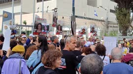 Hostages’ families block street demanding hostages exchange deal in Tel Aviv, Israel