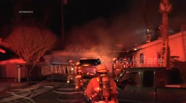 Structure Fire With Fireworks Explosion in San Fernando, LA, USA
