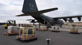 U.S. troops drop food and water into Gaza