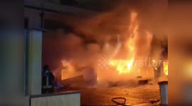 Furniture Warehouse Fire Rages in Caserta, Italy