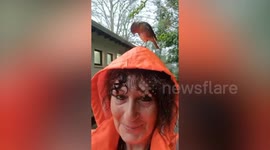 Woman befriends family of robins who now land on her head and sing to her