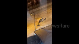 Unusual method of travelling at night in Taiyuan, China