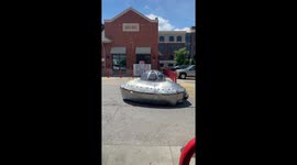 UFO Car Spotted at Gas Station