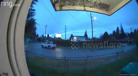 Ring Camera Captures Guy Flipping His Go-Kart