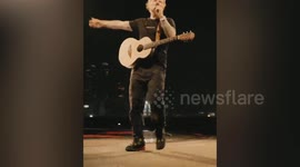 Ed Sheeran sings hit in India at concert in Mumbai