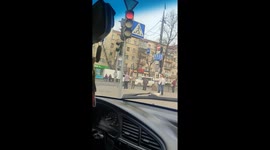 Playful pup takes owner for a spin!