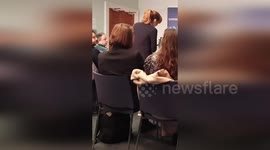 Climate Activists Toss Orange Confetti at Emily Thornberry Event in London, UK