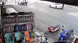 Crazed devil monkey takes out motorcycle rider in unprovoked attack