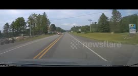 Accident: Deer Runs Out Into Road Smashes Head First Into Windshield
