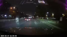 Out-of-control Lamborghini crashes through central reservation in eastern China