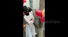 Bridesmaids Dressed as Bandits at Wedding in Hunan, China