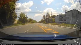 Crash: Biker Fails To Pay Attention To Traffic And Ends Up Rear Ending Car