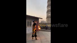 Fire-breathing Show in Nanyang, Henan, China