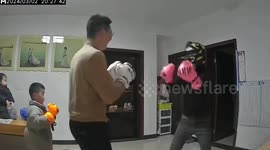 Family Boxing Match in Shaoxing, China