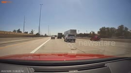 Accident: Truck Tire Explodes On Active Highway