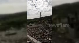 Israeli warplanes destroy a house in the village of Dhayra, southern Lebanon
