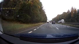 Reckless Driving: Speeding Car On Motorway Loses Control And Crashes