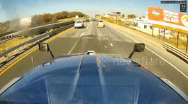 Crash: Utility Trailer Smashes Into Car Leading to Collision with Oncoming Truck