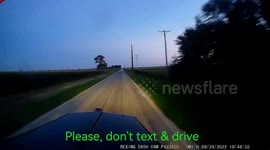 Reckless Driving: Driver Texting Gets Sideswiped By Oncoming Vehicle