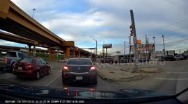 Reckless Driving: Black Toyota Doesn't Yield For Blue Ford Resulting in a Collision