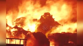 Firefighters Battle Inferno to Save Valencia Warehouses in Aielo de Malferit, Spain