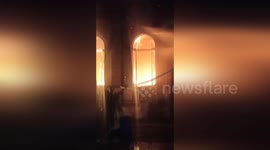 Fire Engulfs Ex Nightclub in Montecatini Terme, Italy