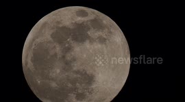 Stunning nearly full Worm Moon rises in Kent, UK