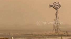 Visibility reduced by massive dust storm sweeping through Texas