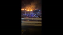 Footage of the fire at Crocus City Hall