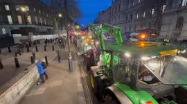 Dozens of tractors took over Whitehall in farmer protest