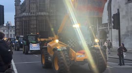 Hundreds of British farmers take park in a tractor rally to show farmers’ dissatisfaction with UK food policy, substandard imports and stricter food labelling regulations
