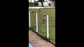 Dribble master! kid shows off moves in football match