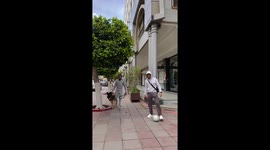 Unexpected trick shot? dog walker chases kicker in Tunisia
