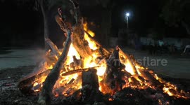 Devotees stroll barefoot across red-hot coal to celebrate Hindu festival