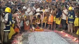 Devotees Walk On Embers At Tamil Nadu's Bannari Amman Temple To Celebrate Kundam Festival