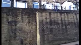 Wall ride drop: smooth landing bike bail