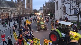 Dozens of tractors join go-slow protest as farmers descend on Parliament Square