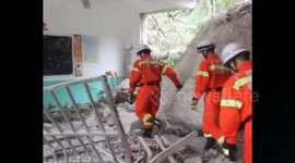 Landslide leads to wall collapse in school