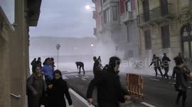 Journalists in Spain left injured after huge wave crashes over seawall