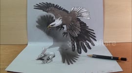 Art in 3D, Drawing a Hunting Eagle, by Vamos