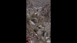 Mudslide near Machu Picchu