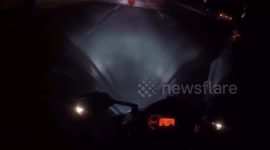 Motorcycle almost crash on freeway
