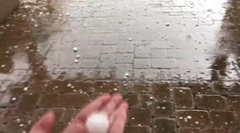 Severe hail strom hits San Antonio, Texas