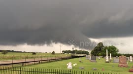 Severe storm and funnel cloud in Kansas, USA