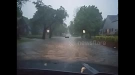 Flash flooding in Wichita, Kansas after thunderstorms