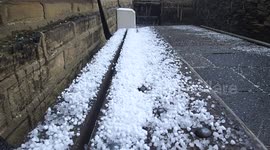 Hail storm in Derbyshire