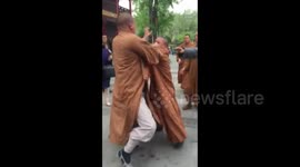 Three monks caught fighting at temple