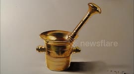 Drawing a Brass Mortar, Time Lapse by Vamos