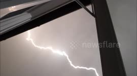 Lightning strikes plane over London