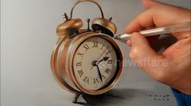 How to draw a hyper-realistic alarm clock